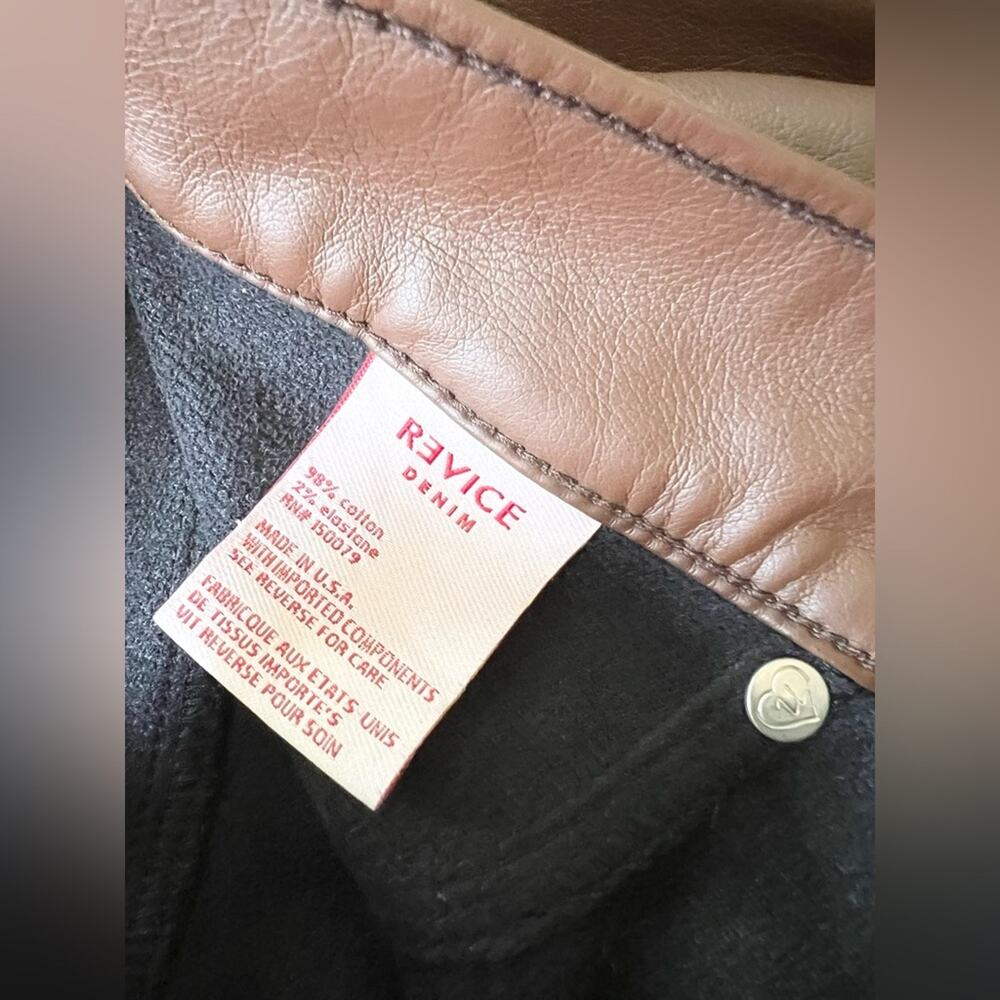 Revive revolve brown faux leather 909 High Street pants straight flare fall - Picture 10 of 15